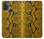 W3365 Yellow Python Skin Graphic Print Hülle Schutzhülle Taschen und Leder Flip für Motorola Moto G50