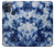 W3439 Fabric Indigo Tie Dye Hülle Schutzhülle Taschen und Leder Flip für Motorola Moto G50