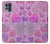 W3710 Pink Love Heart Hülle Schutzhülle Taschen und Leder Flip für Motorola Moto G100