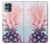 W3711 Pink Pineapple Hülle Schutzhülle Taschen und Leder Flip für Motorola Moto G100