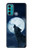 W3693 Grim White Wolf Full Moon Hülle Schutzhülle Taschen und Leder Flip für Motorola Moto G60, G40 Fusion