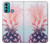 W3711 Pink Pineapple Hülle Schutzhülle Taschen und Leder Flip für Motorola Moto G60, G40 Fusion