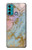 W3717 Rose Gold Blue Pastel Marble Graphic Printed Hülle Schutzhülle Taschen und Leder Flip für Motorola Moto G60, G40 Fusion