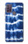 W3671 Blue Tie Dye Hülle Schutzhülle Taschen und Leder Flip für Motorola Moto G10 Power