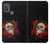 W3753 Dark Gothic Goth Skull Roses Hülle Schutzhülle Taschen und Leder Flip für Motorola Moto G10 Power