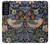 W3791 William Morris Strawberry Thief Fabric Hülle Schutzhülle Taschen und Leder Flip für Samsung Galaxy S21 FE 5G