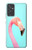 W3708 Pink Flamingo Hülle Schutzhülle Taschen und Leder Flip für Samsung Galaxy Quantum 2