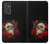 W3753 Dark Gothic Goth Skull Roses Hülle Schutzhülle Taschen und Leder Flip für Samsung Galaxy Quantum 2