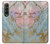 W3717 Rose Gold Blue Pastel Marble Graphic Printed Hülle Schutzhülle Taschen Flip für Samsung Galaxy Z Fold 3 5G