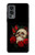 W3753 Dark Gothic Goth Skull Roses Hülle Schutzhülle Taschen und Leder Flip für OnePlus Nord 2 5G