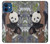 W3793 Cute Baby Panda Snow Painting Hülle Schutzhülle Taschen und Leder Flip für iPhone 12 mini