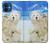 W3794 Arctic Polar Bear in Love with Seal Paint Hülle Schutzhülle Taschen und Leder Flip für iPhone 12 mini