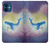 W3802 Dream Whale Pastel Fantasy Hülle Schutzhülle Taschen und Leder Flip für iPhone 12 mini