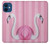 W3805 Flamingo Pink Pastel Hülle Schutzhülle Taschen und Leder Flip für iPhone 12 mini