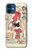 W3820 Vintage Cowgirl Fashion Paper Doll Hülle Schutzhülle Taschen und Leder Flip für iPhone 12 mini