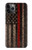 W3804 Fire Fighter Metal Red Line Flag Graphic Hülle Schutzhülle Taschen und Leder Flip für iPhone 11 Pro