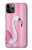 W3805 Flamingo Pink Pastel Hülle Schutzhülle Taschen und Leder Flip für iPhone 11 Pro