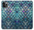 W3809 Mermaid Fish Scale Hülle Schutzhülle Taschen und Leder Flip für iPhone 11 Pro