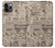 W3819 Retro Vintage Paper Hülle Schutzhülle Taschen und Leder Flip für iPhone 11 Pro