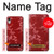 W3817 Red Floral Cherry blossom Pattern Hülle Schutzhülle Taschen und Leder Flip für iPhone XR