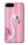W3805 Flamingo Pink Pastel Hülle Schutzhülle Taschen und Leder Flip für iPhone 7 Plus, iPhone 8 Plus