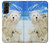 W3794 Arctic Polar Bear in Love with Seal Paint Hülle Schutzhülle Taschen und Leder Flip für Samsung Galaxy S21 Plus 5G, Galaxy S21+ 5G