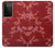 W3817 Red Floral Cherry blossom Pattern Hülle Schutzhülle Taschen und Leder Flip für Samsung Galaxy S21 Ultra 5G