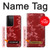 W3817 Red Floral Cherry blossom Pattern Hülle Schutzhülle Taschen und Leder Flip für Samsung Galaxy S21 Ultra 5G