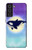 W3807 Killer Whale Orca Moon Pastel Fantasy Hülle Schutzhülle Taschen und Leder Flip für Samsung Galaxy S21 FE 5G