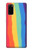 W3799 Cute Vertical Watercolor Rainbow Hülle Schutzhülle Taschen und Leder Flip für Samsung Galaxy S20