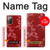 W3817 Red Floral Cherry blossom Pattern Hülle Schutzhülle Taschen und Leder Flip für Samsung Galaxy Note 20