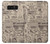 W3819 Retro Vintage Paper Hülle Schutzhülle Taschen und Leder Flip für Note 8 Samsung Galaxy Note8