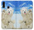 W3794 Arctic Polar Bear in Love with Seal Paint Hülle Schutzhülle Taschen und Leder Flip für Samsung Galaxy A20s