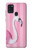 W3805 Flamingo Pink Pastel Hülle Schutzhülle Taschen und Leder Flip für Samsung Galaxy A21s