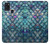 W3809 Mermaid Fish Scale Hülle Schutzhülle Taschen und Leder Flip für Samsung Galaxy A21s