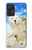 W3794 Arctic Polar Bear in Love with Seal Paint Hülle Schutzhülle Taschen und Leder Flip für Samsung Galaxy A72, Galaxy A72 5G