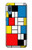 W3814 Piet Mondrian Line Art Composition Hülle Schutzhülle Taschen und Leder Flip für Samsung Galaxy A04, Galaxy A02, M02