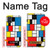 W3814 Piet Mondrian Line Art Composition Hülle Schutzhülle Taschen und Leder Flip für Samsung Galaxy A71