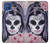 W3821 Sugar Skull Steam Punk Girl Gothic Hülle Schutzhülle Taschen und Leder Flip für Samsung Galaxy M62