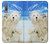 W3794 Arctic Polar Bear in Love with Seal Paint Hülle Schutzhülle Taschen und Leder Flip für Samsung Galaxy A7 (2018)