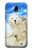 W3794 Arctic Polar Bear in Love with Seal Paint Hülle Schutzhülle Taschen und Leder Flip für Samsung Galaxy J5 (2017) EU Version