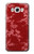 W3817 Red Floral Cherry blossom Pattern Hülle Schutzhülle Taschen und Leder Flip für Samsung Galaxy J7 (2016)