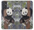 W3793 Cute Baby Panda Snow Painting Hülle Schutzhülle Taschen und Leder Flip für Samsung Galaxy Quantum 2