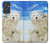 W3794 Arctic Polar Bear in Love with Seal Paint Hülle Schutzhülle Taschen und Leder Flip für Samsung Galaxy Quantum 2