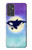 W3807 Killer Whale Orca Moon Pastel Fantasy Hülle Schutzhülle Taschen und Leder Flip für Samsung Galaxy Quantum 2