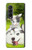 W3795 Grumpy Kitten Cat Playful Siberian Husky Dog Paint Hülle Schutzhülle Taschen Flip für Samsung Galaxy Z Fold 3 5G