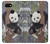 W3793 Cute Baby Panda Snow Painting Hülle Schutzhülle Taschen und Leder Flip für Google Pixel 3