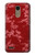 W3817 Red Floral Cherry blossom Pattern Hülle Schutzhülle Taschen und Leder Flip für LG K10 (2018), LG K30