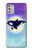 W3807 Killer Whale Orca Moon Pastel Fantasy Hülle Schutzhülle Taschen und Leder Flip für Motorola Moto G Stylus (2021)