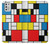 W3814 Piet Mondrian Line Art Composition Hülle Schutzhülle Taschen und Leder Flip für Motorola Moto G Stylus (2021)